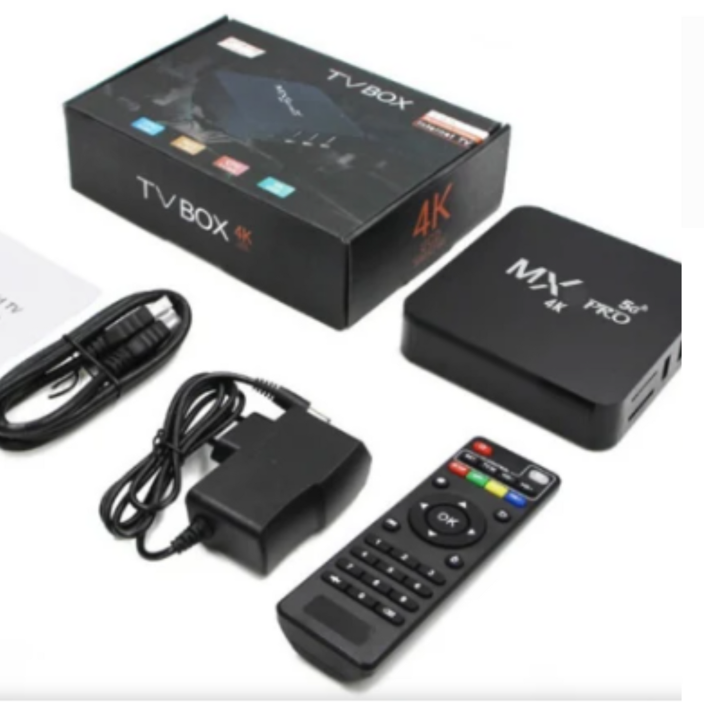 Decodificador TV-BOX control remoto, Android-CANALES